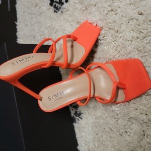 Bright Orange high heels